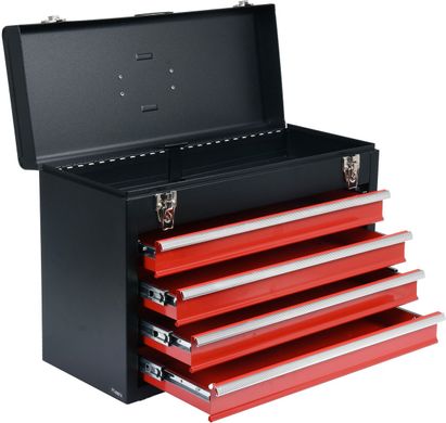 Ящик для инструментов металлический с четырьмя шуфлядами 218х360х520мм YATO YT-08874