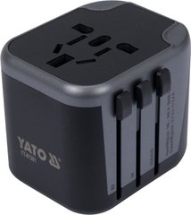 Адаптер із вбудованим зарядним пристроєм з двома портами USB YATO YT-81301