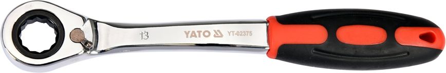 Ключ накидний вигнутий з тріскачкою 13 мм YATO YT-02375