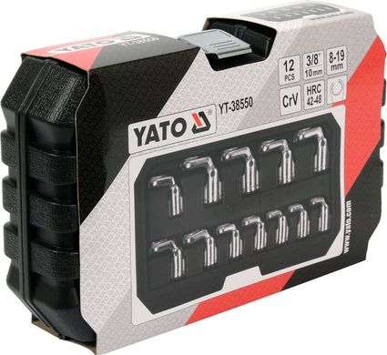 Набір гайкових ключів з відкритим шарніром 12 шт YATO YT-38550