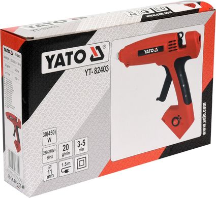 Пистолет термоклеящий 450 Вт YATO YT-82403