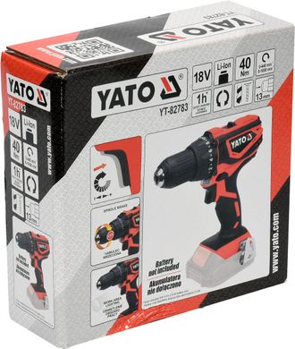 Дрель-шуруповерт аккумуляторный YATO YT-82783