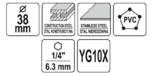 Коронка TCT по металу 40мм YATO YT-44062