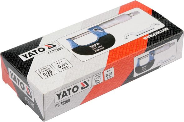 Мікрометр 0-25 мм YATO YT-72300