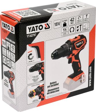 Дрель-шуруповерт аккумуляторный YATO YT-82797