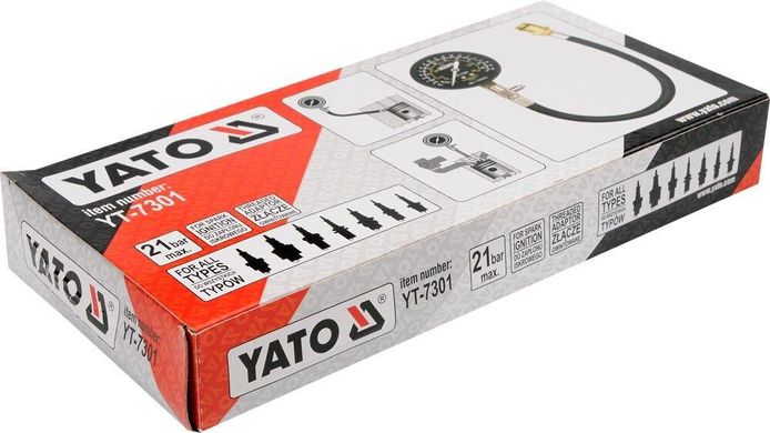 Компрессометр для бензиновых двигателей YATO YT-7301