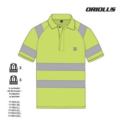 Футболка-поло ORIOLUS WARNING, YATO YT-79412 размер L