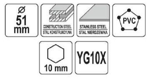 Коронка TCT по металлу 51мм YATO YT-44066