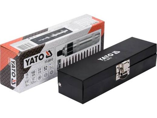 Набір викруток з магнітними наконечниками 15 шт. YATO YT-28015