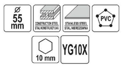 Коронка TCT по металлу 55мм YATO YT-44068