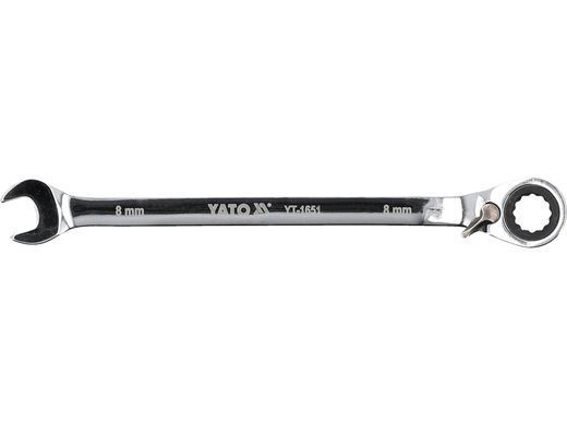 Комбинированный ключ с трещоткой на 8 мм YATO YT-1651