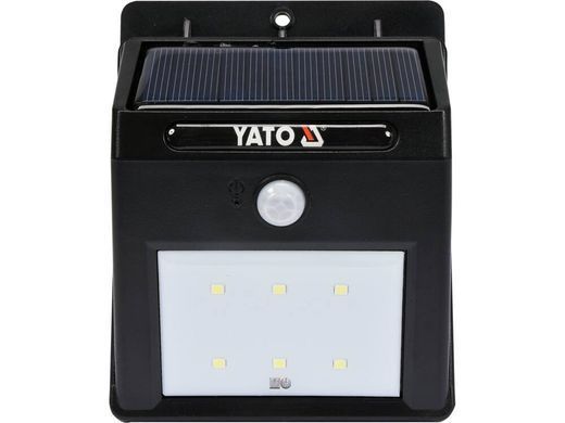 Сонячний настінний світильник із датчиком руху 6 SMD LED YATO YT-81856