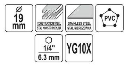 Коронка TCT по металу 19мм YATO YT-44052