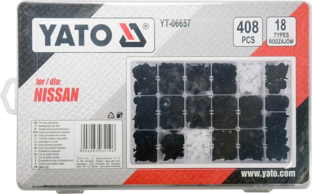 Набор автомобильного крепежа для Nissan YATO YT-06657
