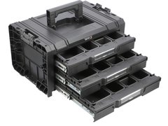 Ящик модульный Т3 системы S12 пластиковый с 3 выдвижными ящиками 450x320x240мм YATO YT-08974