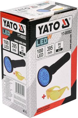 Светодиодный ультрафиолетовый фонарик + комплект очков YATO YT-08582