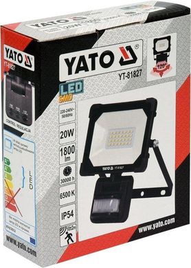Светодиодный прожектор с датчиком движения LED 20 Вт YATO YT-81827