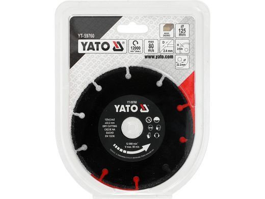 Диск для резки дерева 125 мм YATO YT-59760