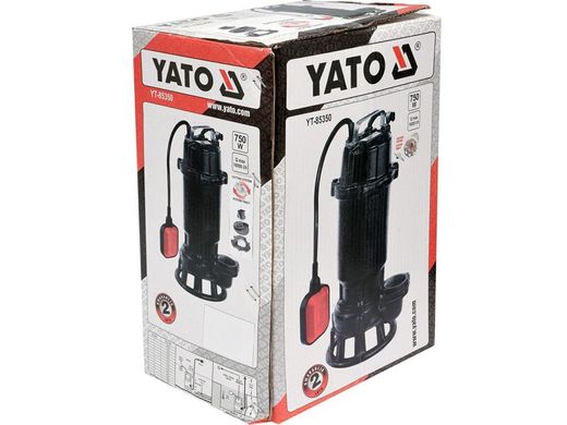 Занурювальний чавунний насос для каналізації з подрібнювачем YATO YT-85350