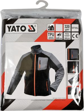 Куртка SoftShell чорно-сіра YATO YT-79535 розмір XXXL