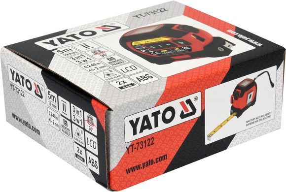 Лазерный дальномер с катушкой и перекрестным лазером YATO YT-73122