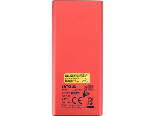Двусторонний лазерный дальномер 2х60 м YATO YT-731249