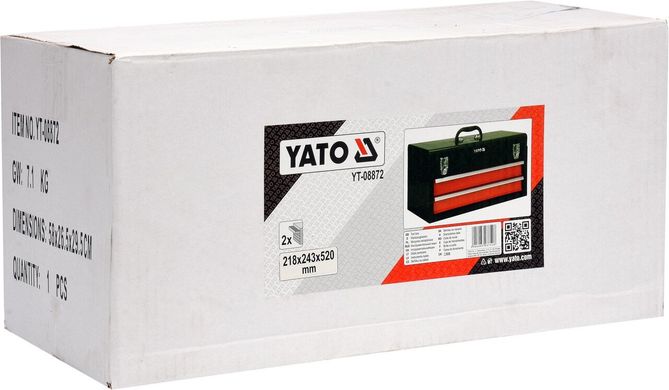 Ящик для инструментов металлический с двумя шуфлядами YATO YT-08872