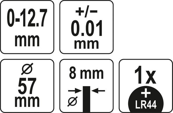 Датчик вимірювання биття 0-12,7 мм YATO YT-72453