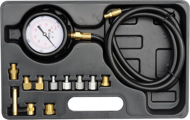 Професійний тестер вимірювання тиску масла з адаптерами YATO YT-73030