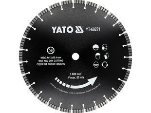 Алмазний диск 400х25.4 мм для бордюрних каменів бетон YATO YT-60271