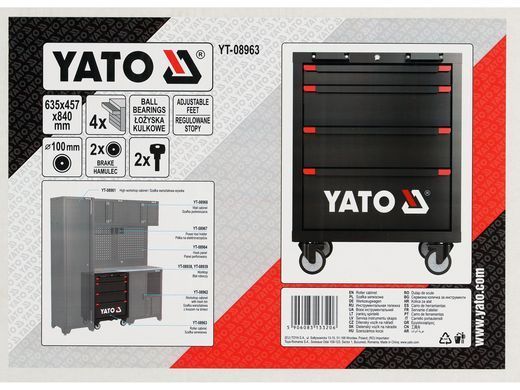 Сервісна шафа з 4 шухлядами YATO YT-08963