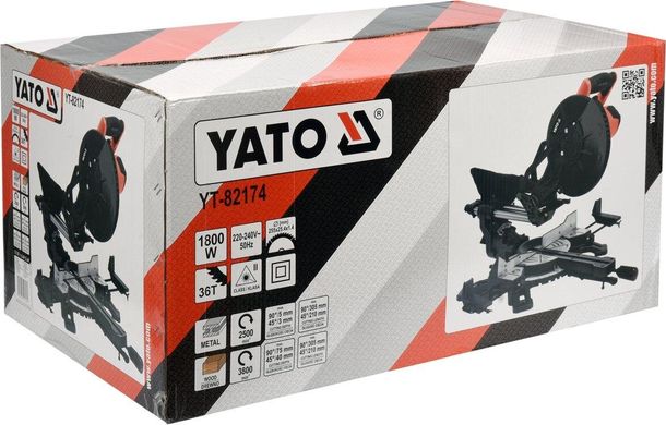 Профессиональная торцовочная пила для прямой и угловой резки YATO YT-82174
