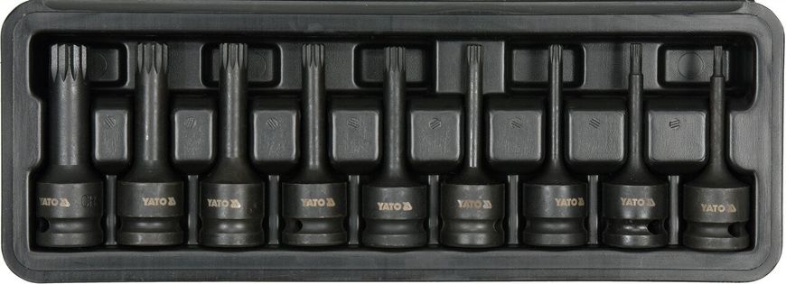 Набор ударных шестигранных ключей SPLINE 1/2" YATO YT-10691