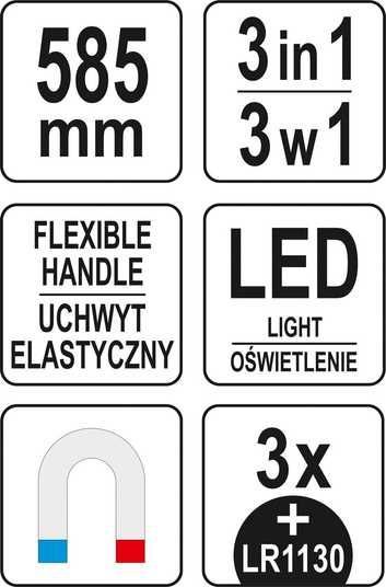▷ Гибкий магнитный захват с фонарем LED YATO YT-06613 Yato