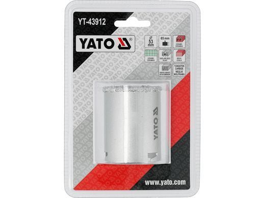 Вольфрамовое корончатое сверло 53 мм YATO YT-43912
