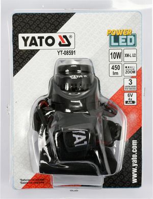 Налобный фонарь 10 Вт YATO YT-08591