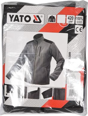 Куртка з щільного флісу сіра YATO YT-79525 розмір XXXL