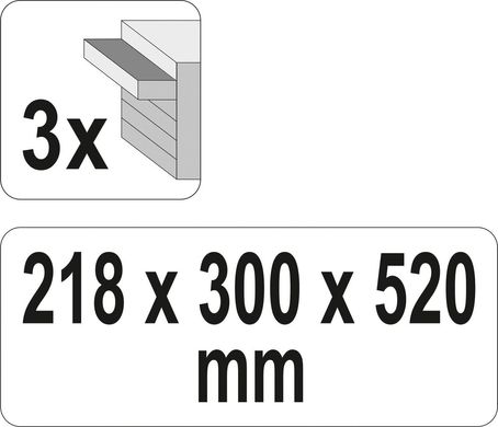 Ящик для инструментов металлический с тремя шуфлядами YATO YT-08873