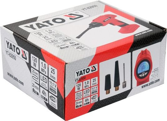 Беспроводной аккумуляторный компрессор 120 Вт YATO YT-82950