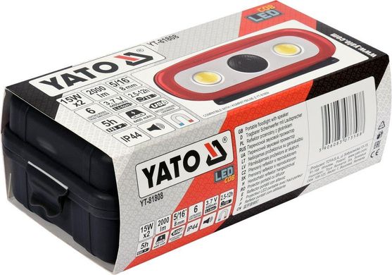 Переносний прожектор з гучномовцем YATO YT-81808