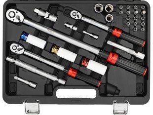 Комплект динамометрических ключей 1/4", 3/8", 1/2" диапазон 2-220 Н&middot;м 32 шт. YATO YT-07717