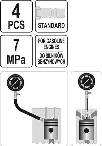 ▷ Комплект для измерения герметичности цилиндров YATO YT-73055