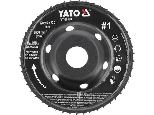 Диск-фреза шлифовальный выпуклый 120х6 мм №1 для УШМ YATO YT-59180