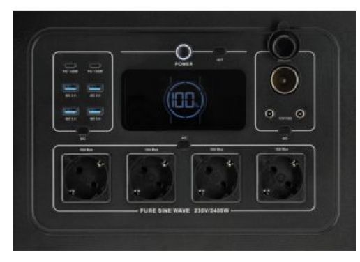 Портативна електростанція 2400 Вт, 2232 Вт*год, 230 В, AC, DC, USB-A, USB-C YATO YT-83095
