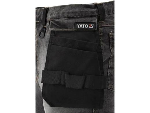 Рабочие брюки эластичные джинсы S серо-стальной цвет YATO YT-79060