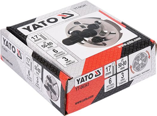 Съемник шкивов универсальный 50-80 мм YATO YT-06341