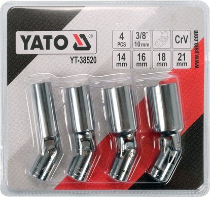 Набор головок для свечей зажигания 4 шт YATO YT-38520