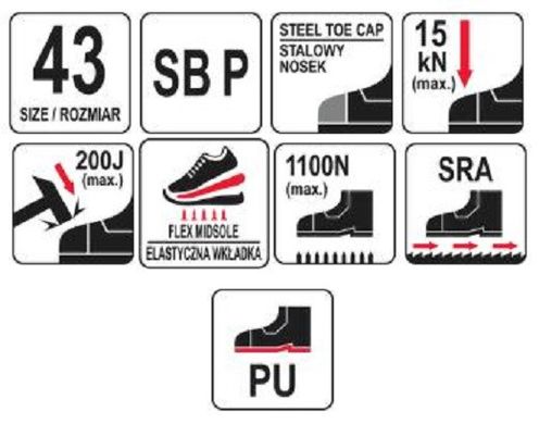 Рабочая обувь PRIME SBP YATO YT-80534 размер 43