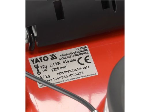 Бензиновая газонокосилка 41 см с приводом 123 см&sup3; YATO YT-85520