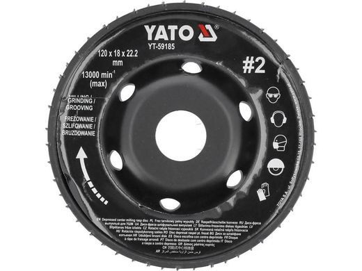 Диск-фреза шлифовальный выпуклый 120х18 мм №2 для УШМ YATO YT-59185